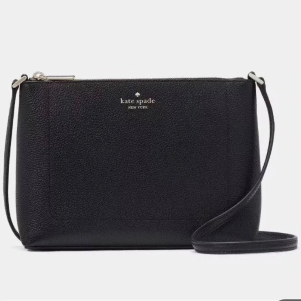 Kate Spade Leila Medium Crossbody Black‎ Pebbled Leather New With Tags
